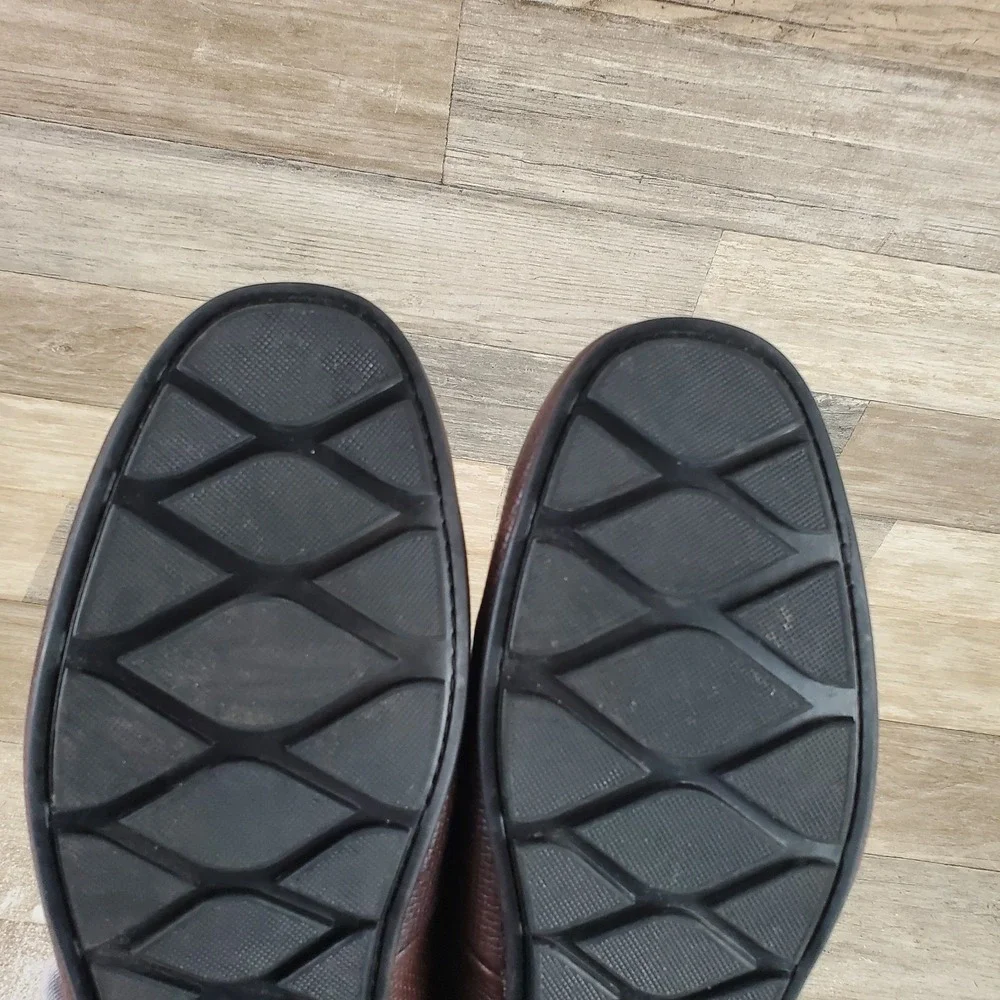 Florsheim Motor Mens‎ Penny Loafers Sz 12 W Brown Leather Slip On Round Toe